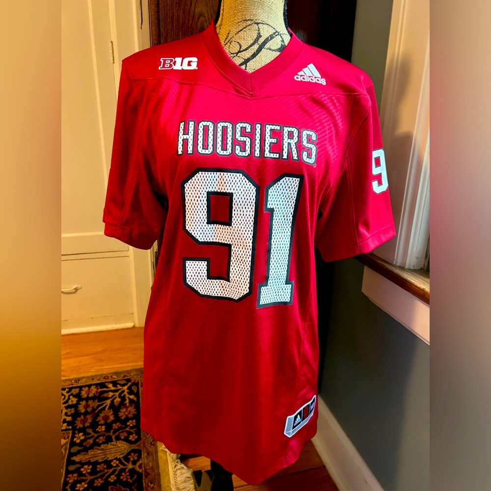 Indiana Hoosiers football jersey.